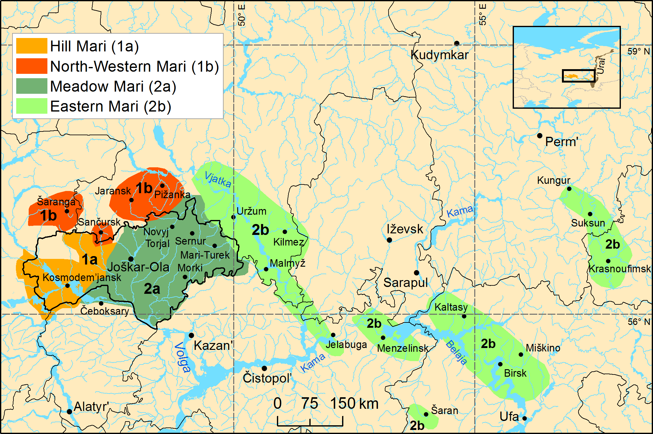 mapa języków maryjskich